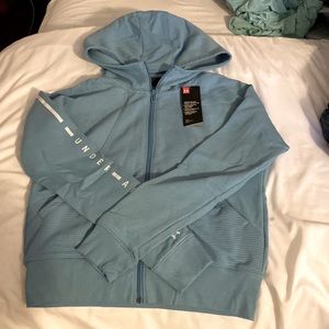 Under Armour zip up sweatshirt, XS, blue NWT